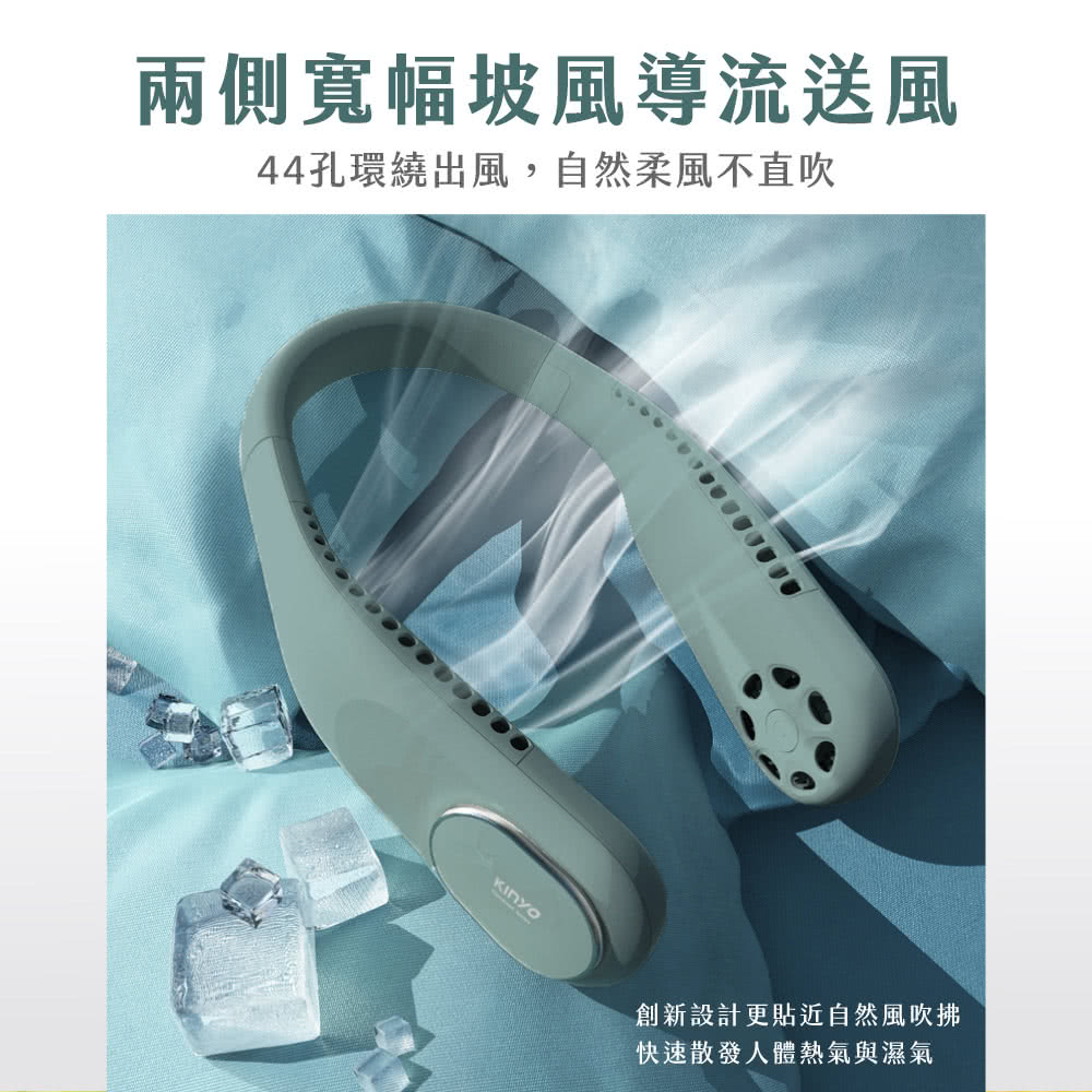 兩側寬幅坡風導流送風 44孔環繞出風,自然柔風不直吹 創新設計更貼近自然風吹拂 快速散發人體熱氣與濕氣