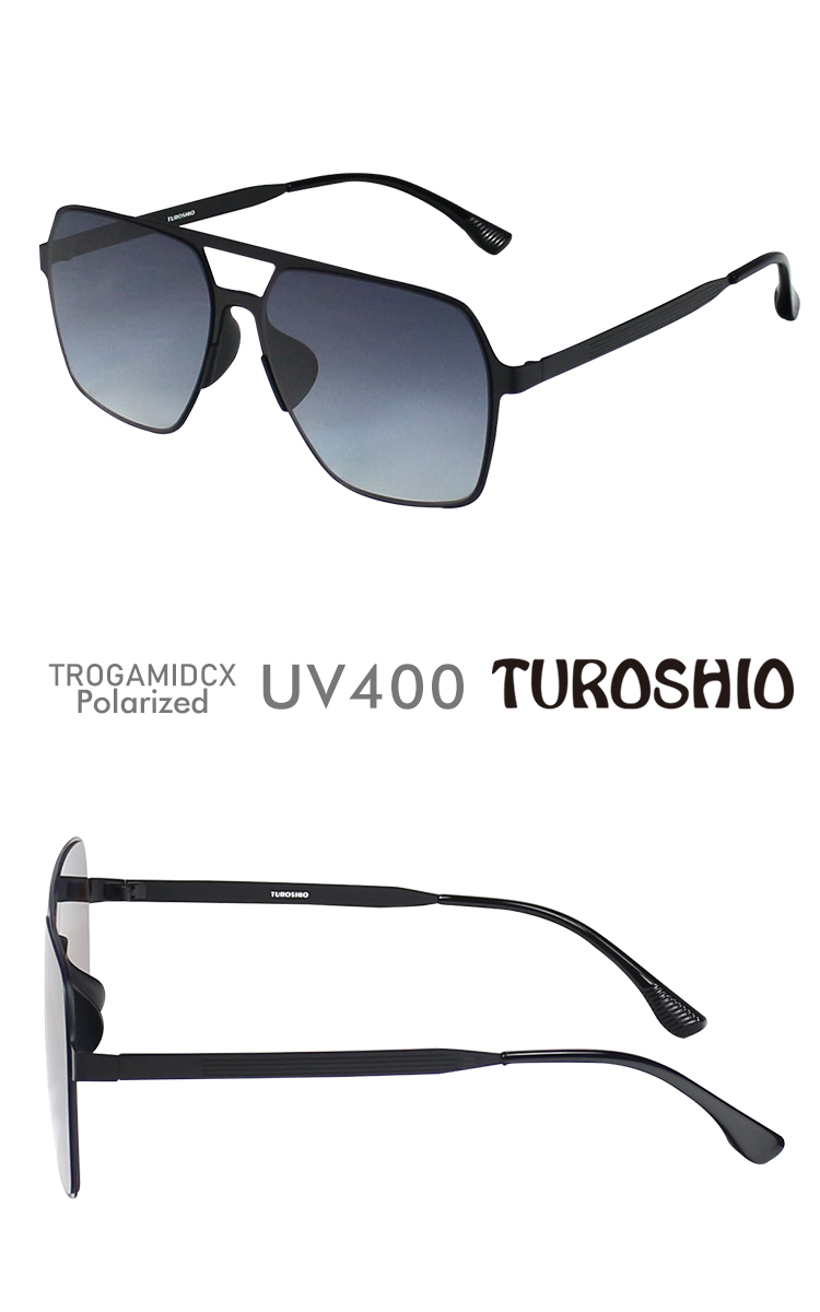 Turoshio 太空尼龍偏光太陽眼鏡 雷朋多角雙槓 嵌入式