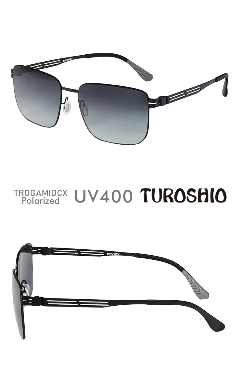 Turoshio 金屬簍空窗框 無螺絲 嵌入式鏡片 經典黑 