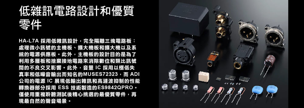 真率和低噪音輸出而知名的MUSES72323,而 ADI
