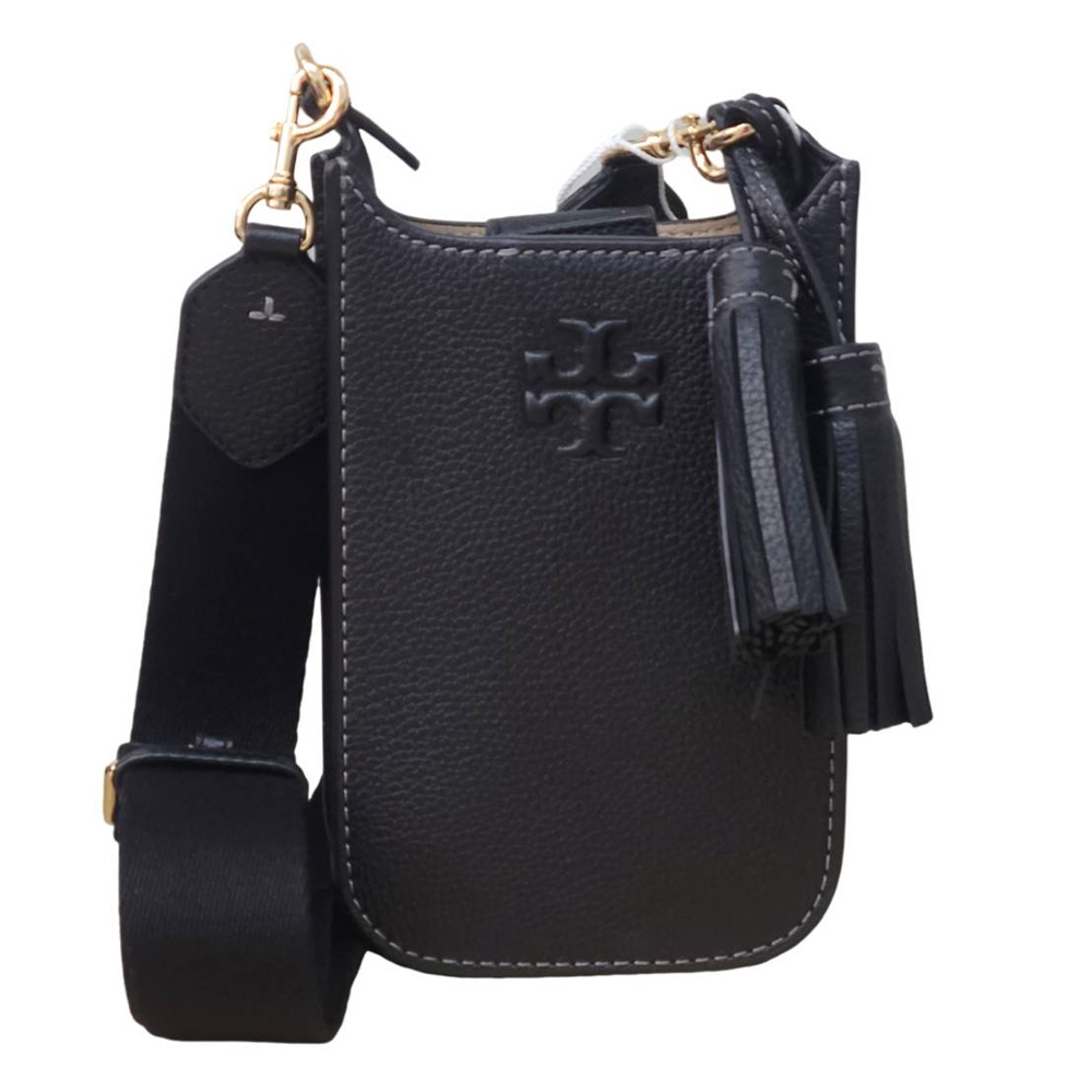 TORY BURCH TB 新款 浮雕LOGO小牛皮流蘇磁扣