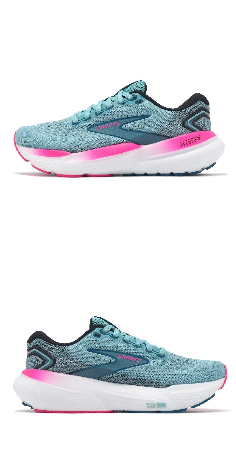 BROOKS 慢跑鞋 Glycerin 21 女鞋 藍綠 粉