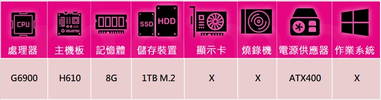 華碩平台 雙核{審判者N04C}文書機(G6900/H610