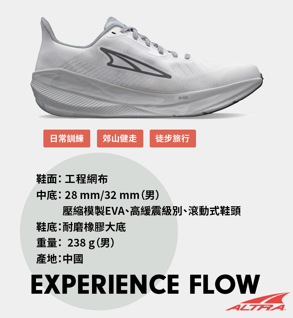 ALTRA EXPERIENCE FLOW 伊斯匹瑞 跟差路