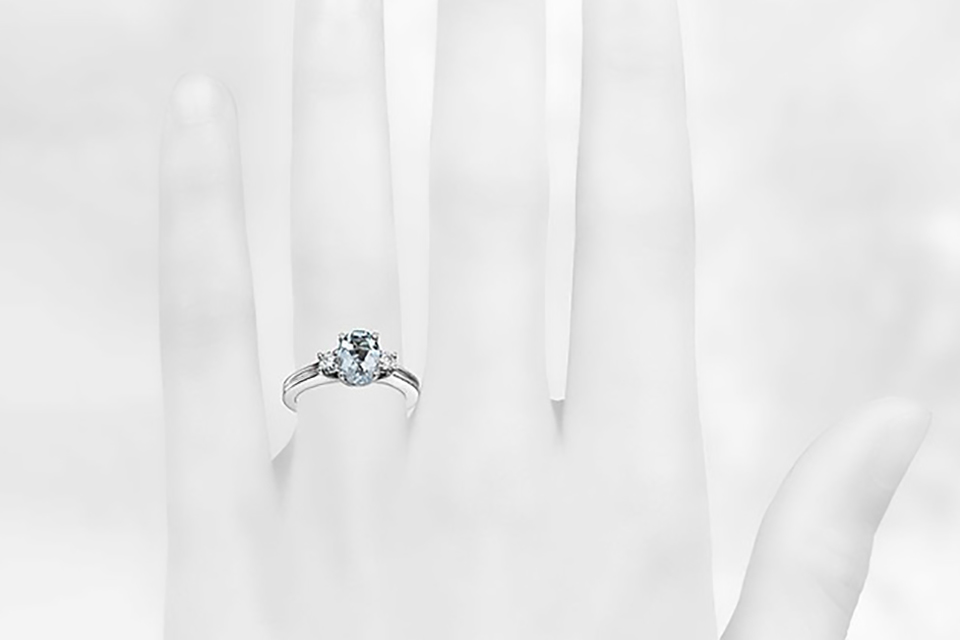 禾美珠寶 天然海藍寶戒指YS070(18K金)優惠推薦