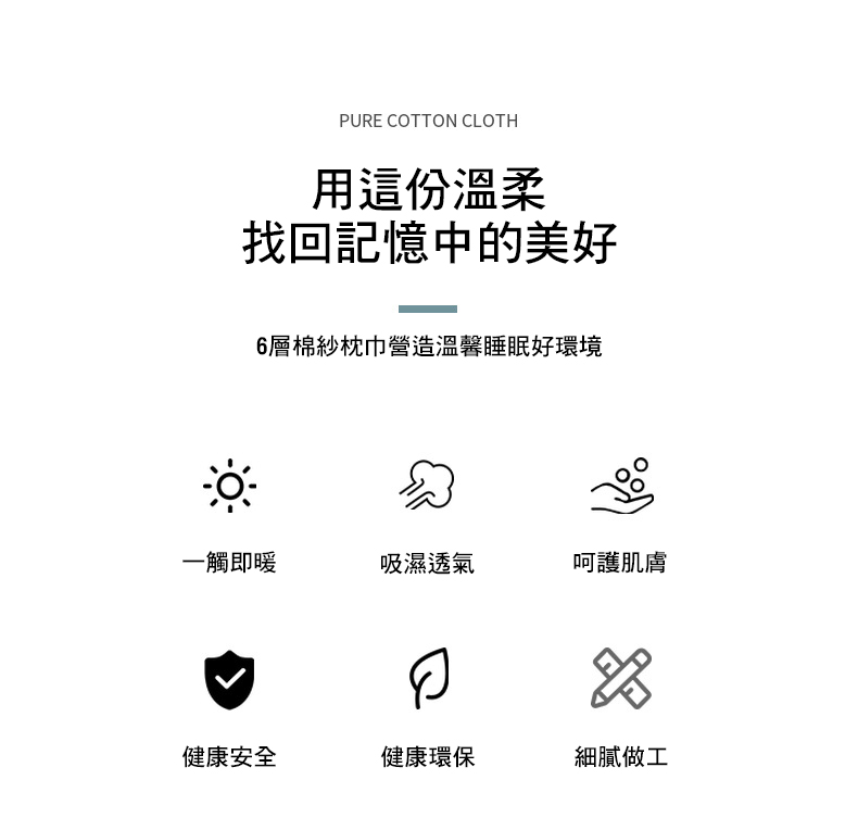 德利生活 經典格紋三層紗布枕頭巾2組4條入(枕套 枕頭保護套