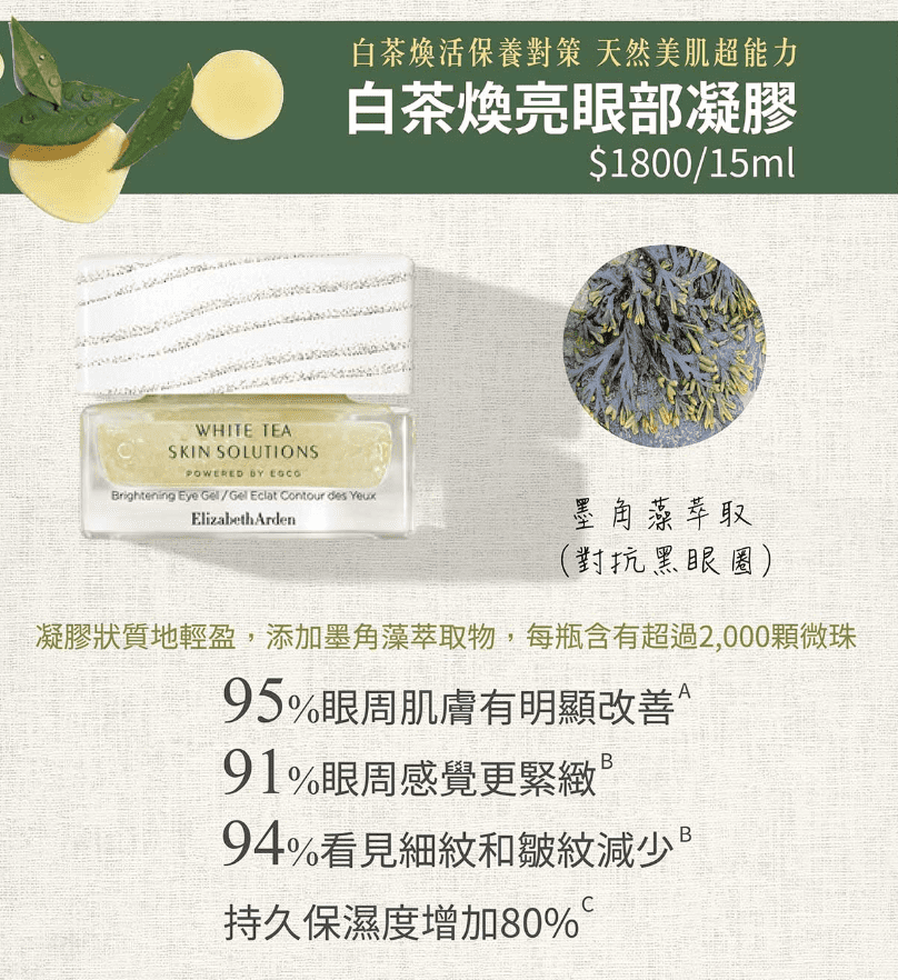 凝膠狀質地輕盈,添加墨角藻萃取物,每瓶含有超過2,000顆微珠