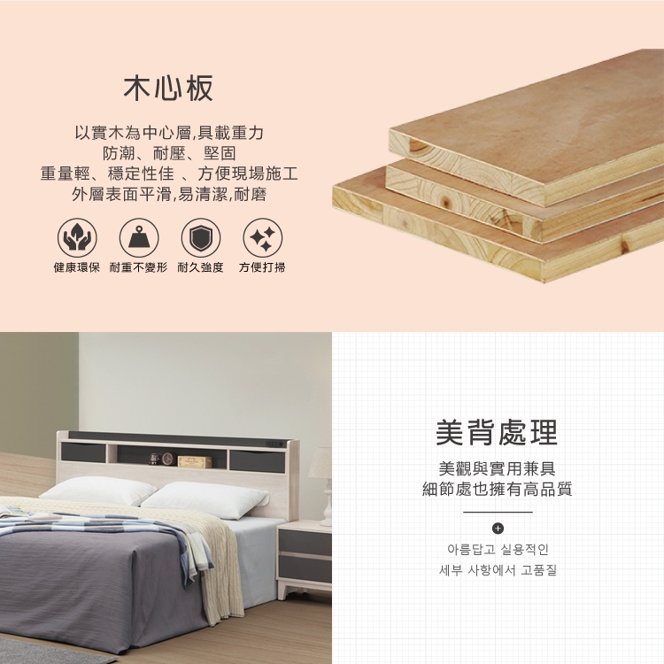 AS 雅司設計 AS雅司-光織6尺床頭片-182×15×98