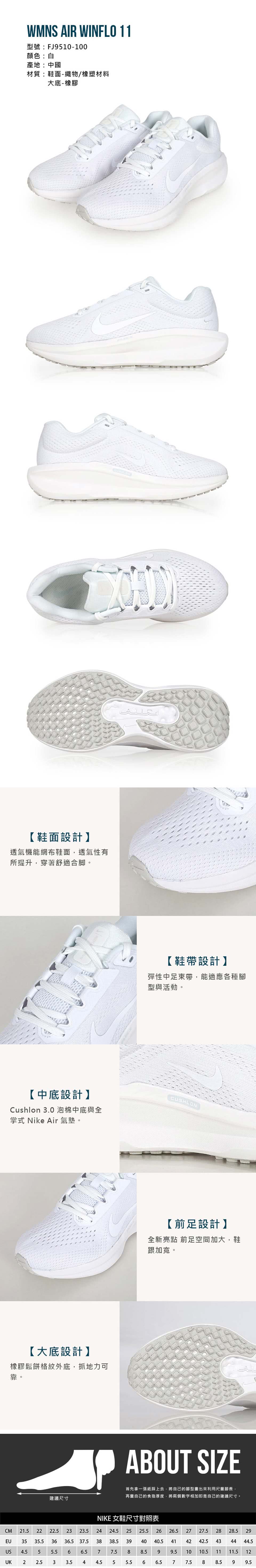 NIKE 耐吉 WMNS AIR WINFLO 11 女運動