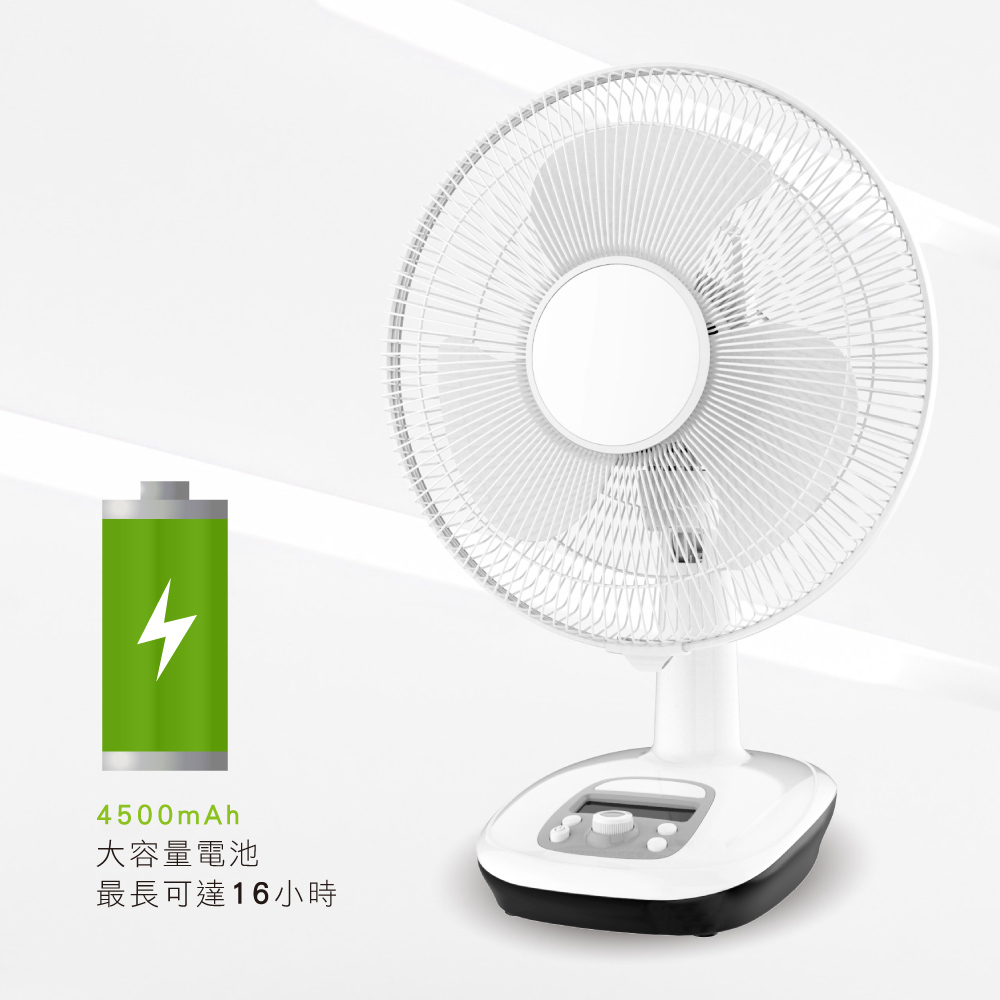 KINYO 12吋充電風扇(電扇 電風扇 充電風扇 涼風扇 