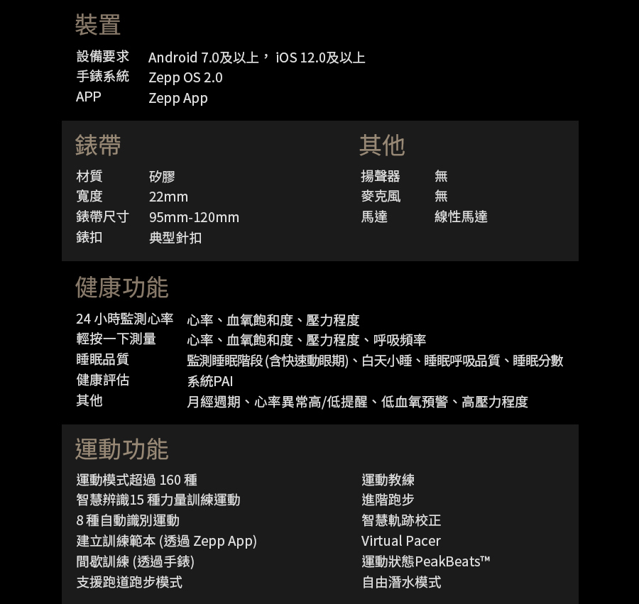 設備要求 Android 7.0及以上,iOS 12.0及以上