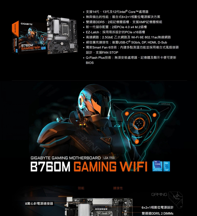 GIGABYTE 技嘉 B760M GAMING WIFI 