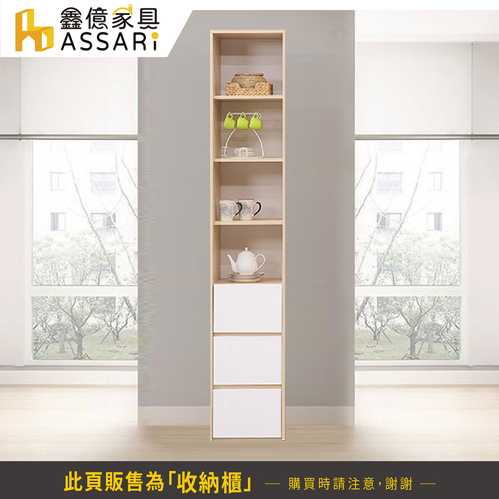 ASSARI 卡蘿經典1.3尺三抽收納櫃(寬40x深40x高