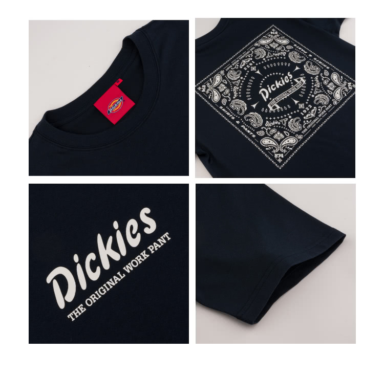 Dickies 男女款深海軍藍純棉背面大圖案品牌印花短袖T恤