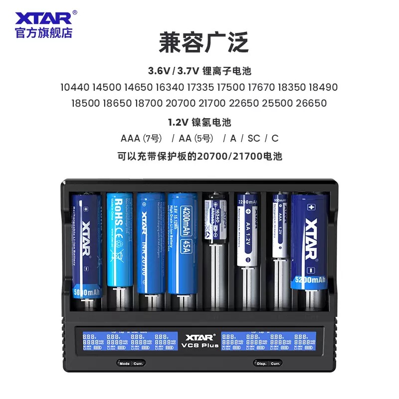 PSK 電筒王 XTAR VC8S 8槽全能智能充電器(QC