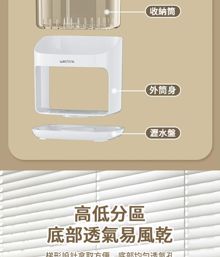 梯形設計拿取方便。底部均匀透氣孔