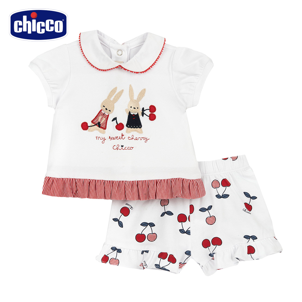 Chicco 24SS-櫻桃小兔-有領短袖套裝優惠推薦