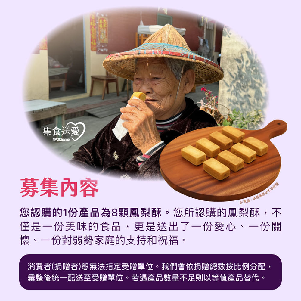 消費者捐贈者恕無法指定受贈單位。我們會依捐贈總數按比例分配,