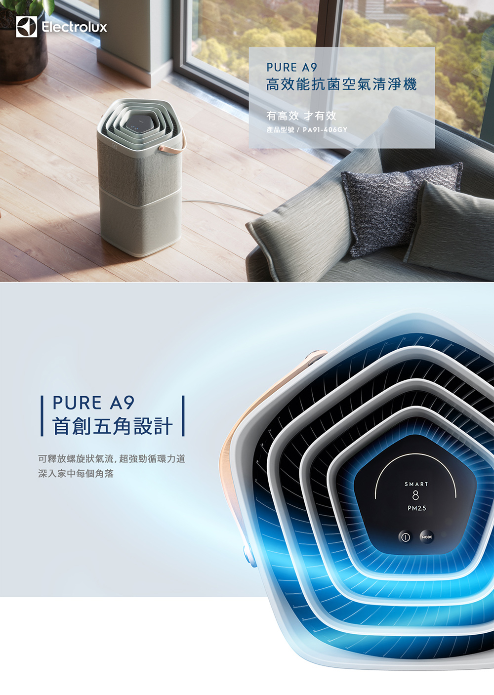 Electrolux 伊萊克斯 高效抗菌智能旗艦清淨機Pur