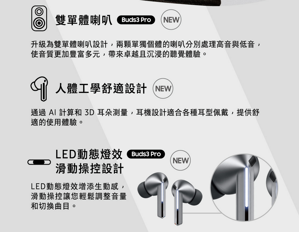 通過 AI 計算和 3D耳朵測量,耳機設計適合各種耳型佩戴,提供舒