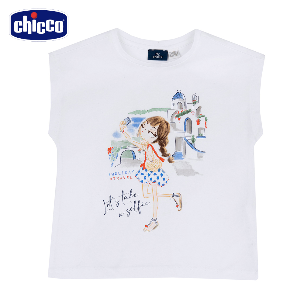 Chicco 24SS-陽光花園-印女孩短袖上衣評價推薦