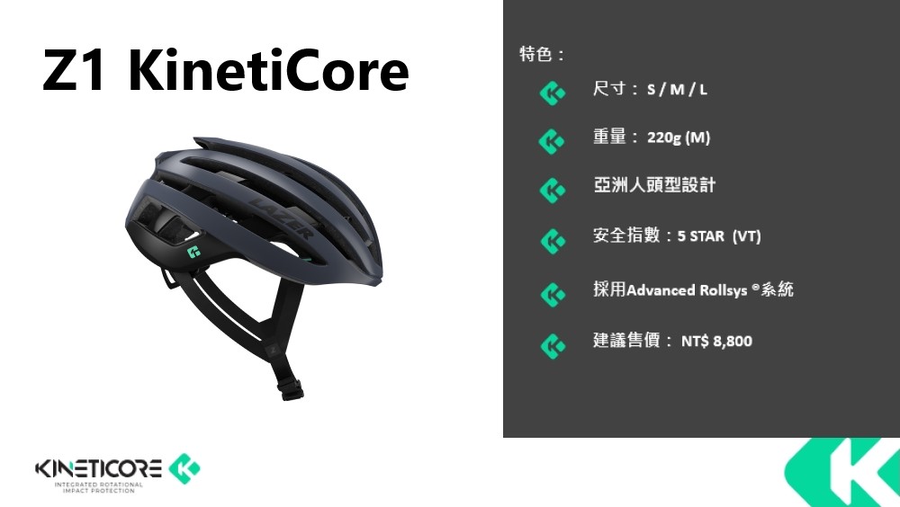 LAZER Z1 KinetiCore 自行車安全帽 宇宙藍