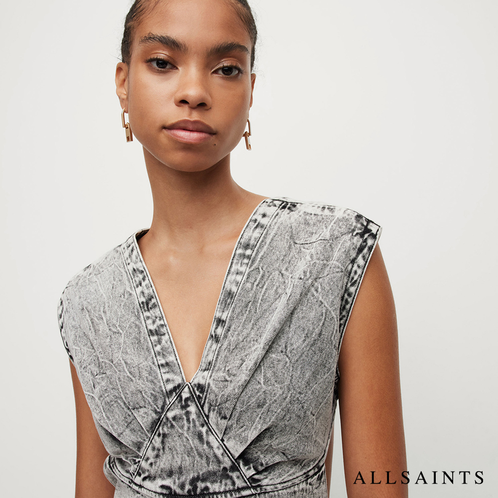 ALLSAINTS SYLANA V領露背牛仔短洋裝 WD3