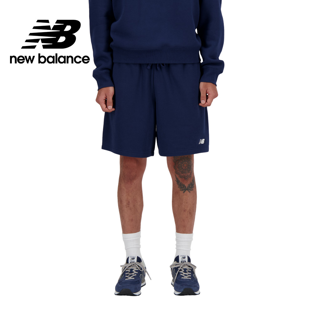 NEW BALANCE NB 棉質短褲_男性_深藍色_MS4