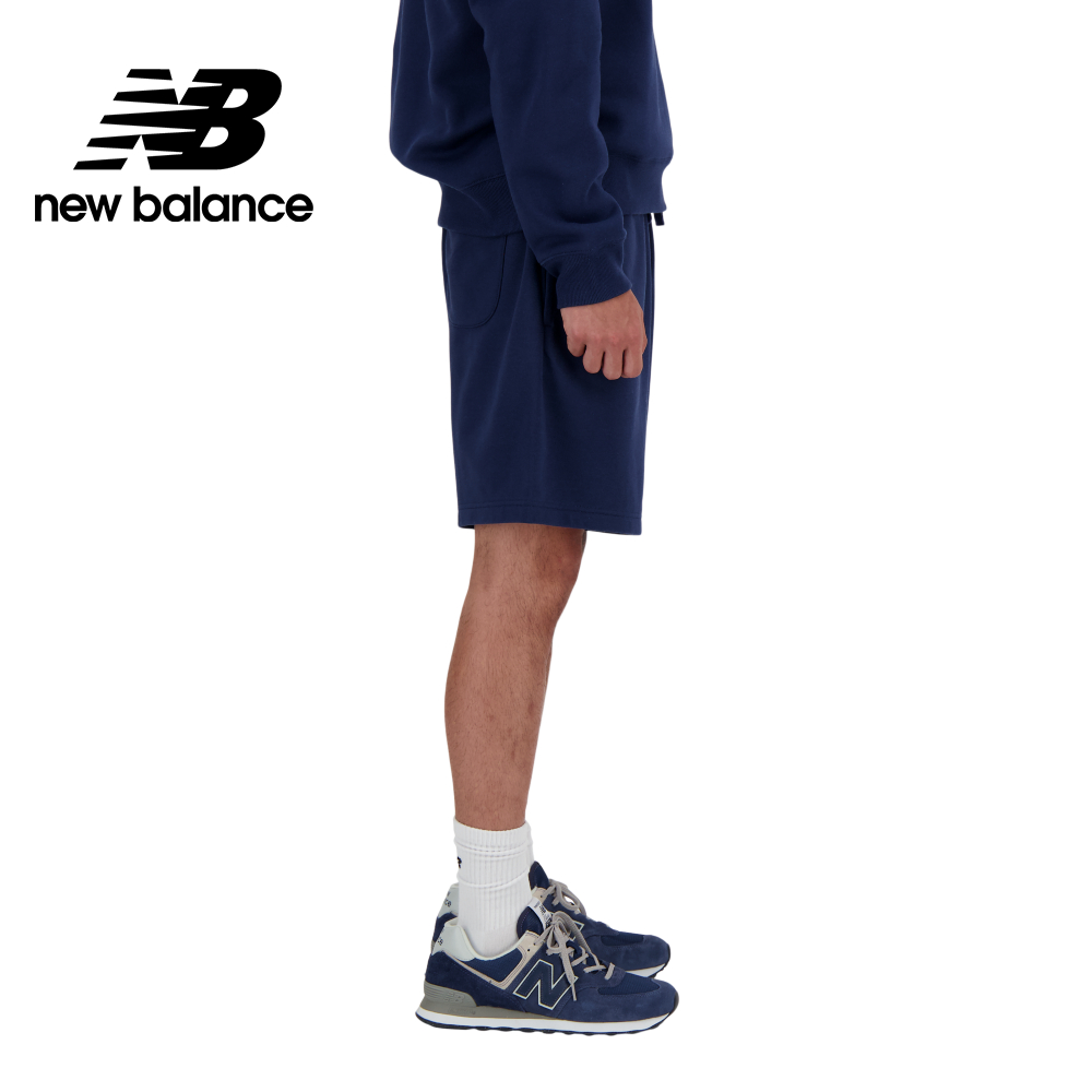 NEW BALANCE NB 棉質短褲_男性_深藍色_MS4