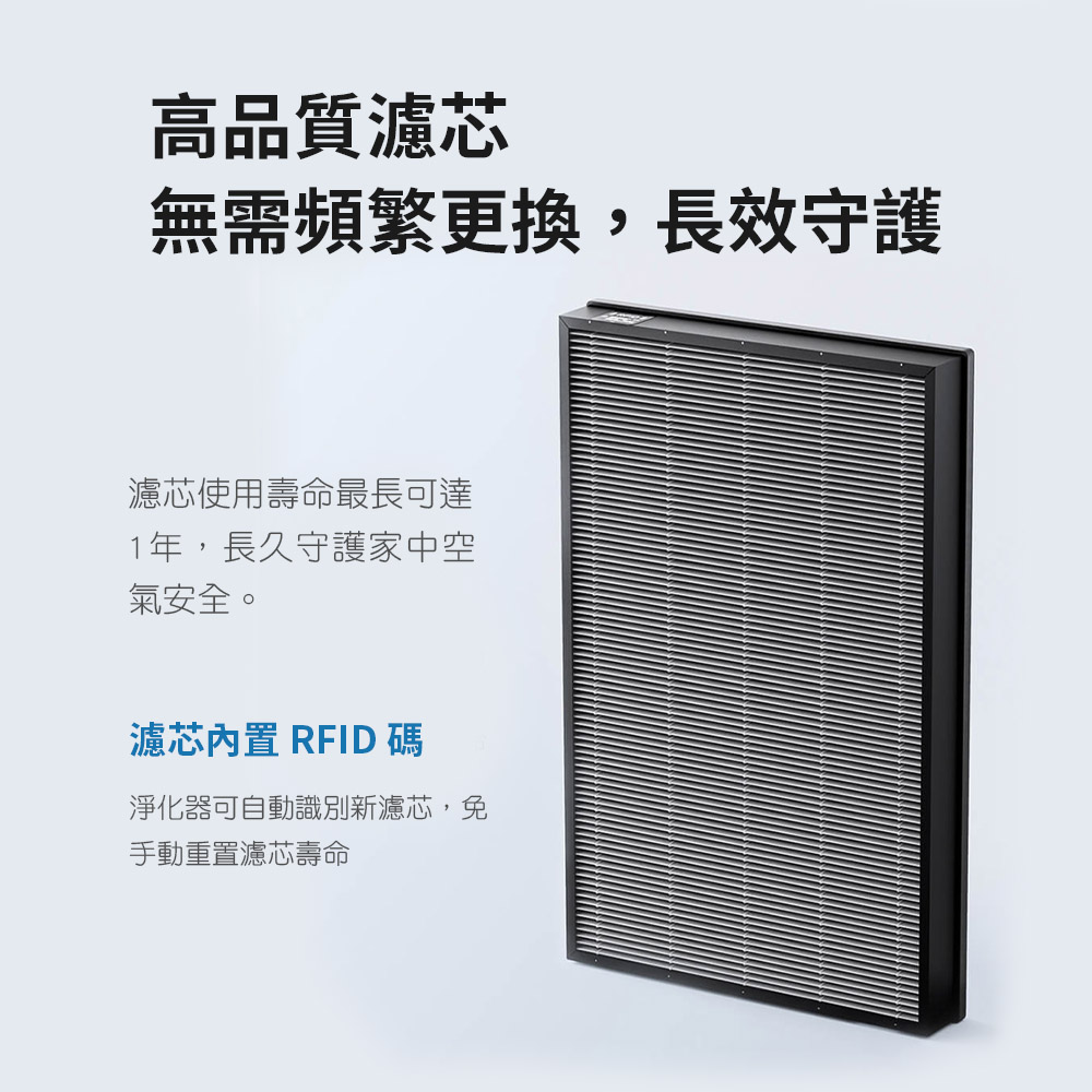淨化器可自動識別新濾芯,免