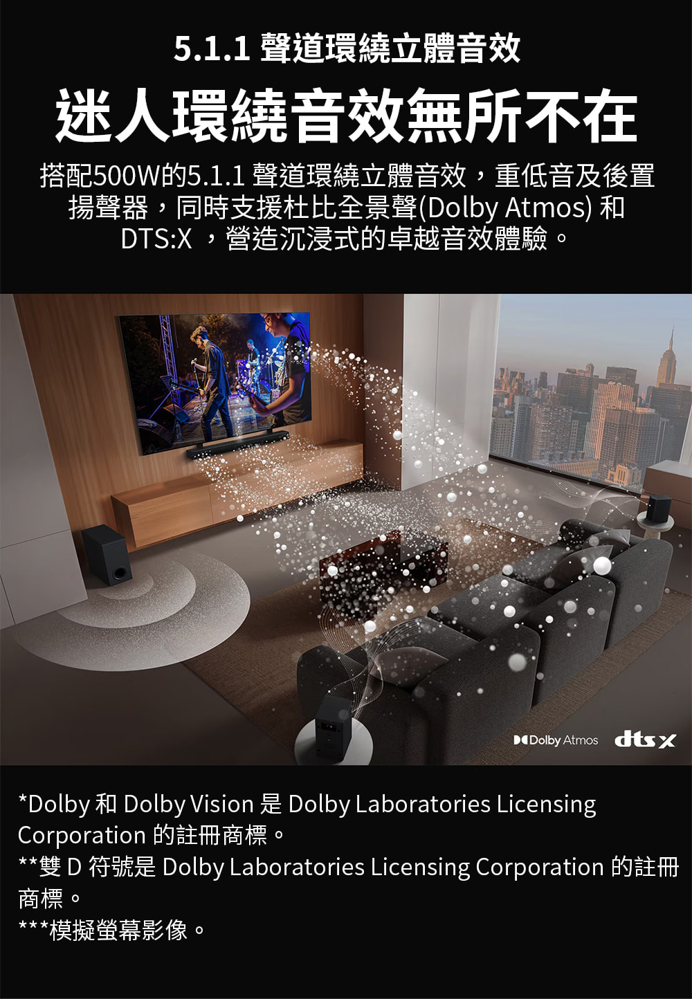 雙D 符號是 Dolby Laboratories Licensing Corporation 的註冊