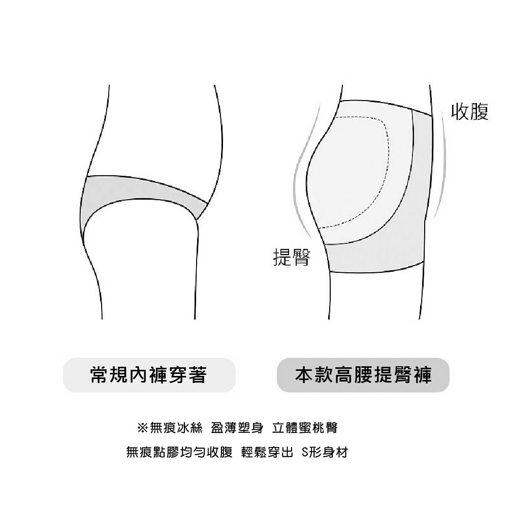 Caramella 冰絲內褲 中腰內褲 收腹褲 提臀褲 無痕