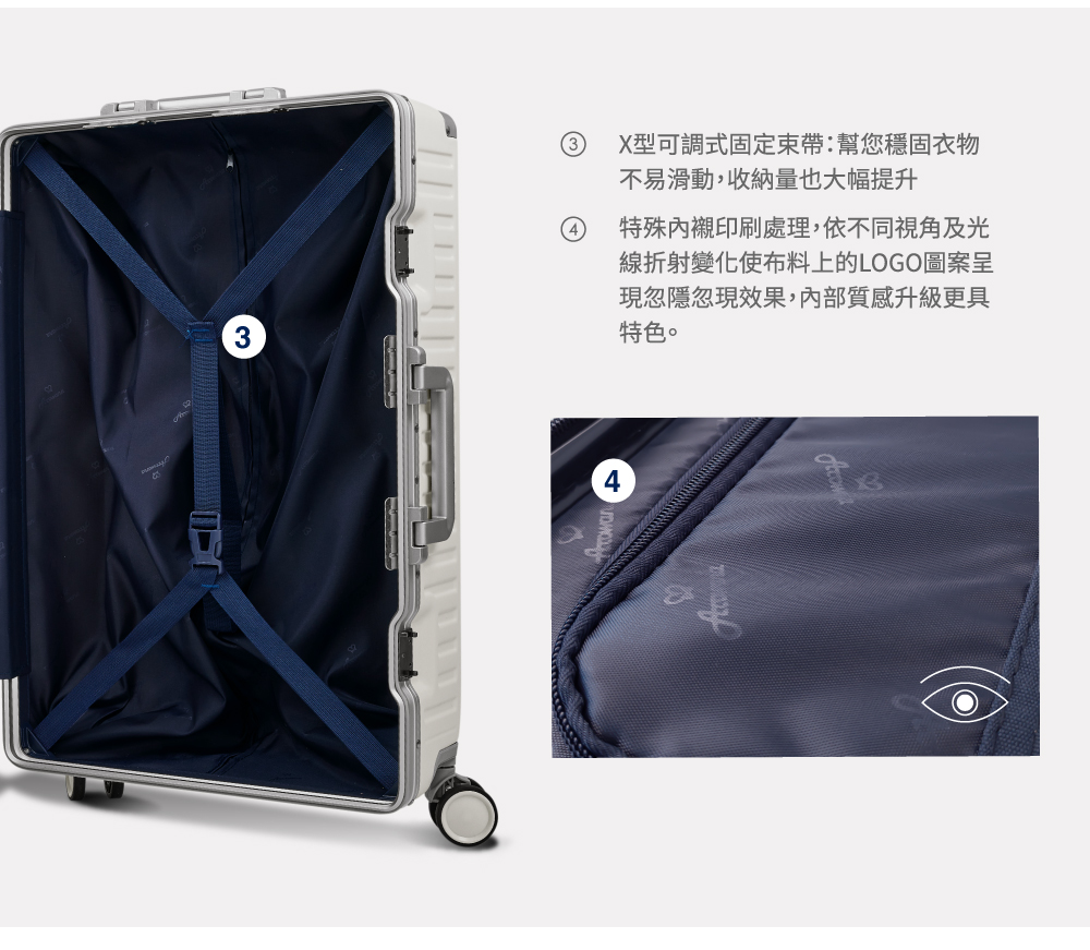 線折射變化使布料上的LOGO圖案呈