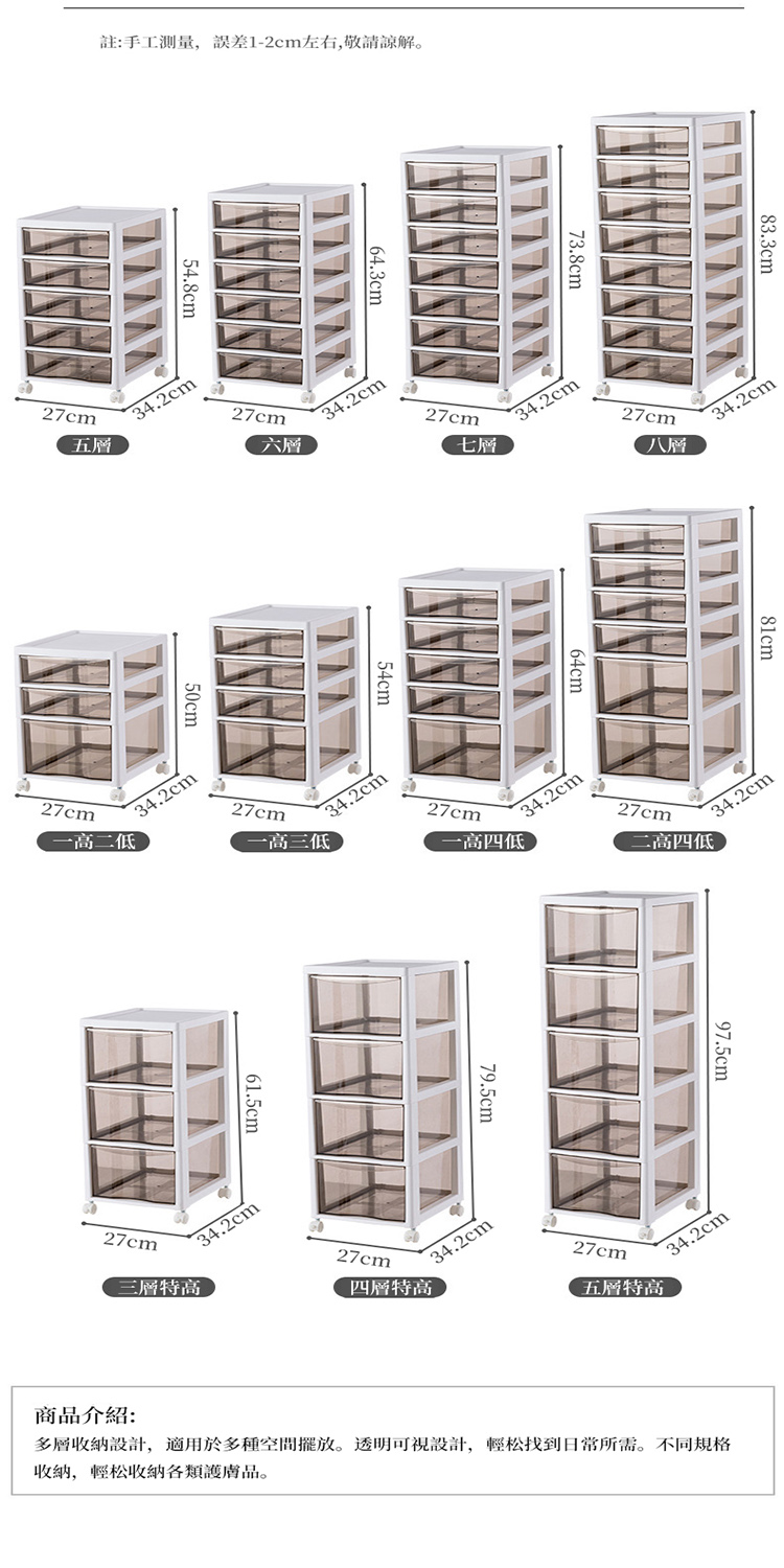 可移動桌下收納小推車(多層收納/桌下小推車/可移動收納/收納