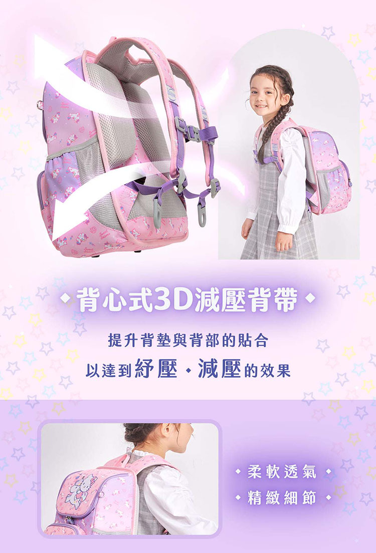背心式3D減壓背帶 提升背墊與背部的貼合 以達到紓壓  減壓的效果 柔軟透氣 精緻細節 