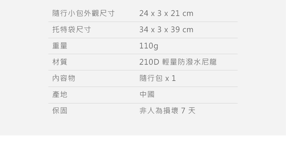 210D 輕量防潑水尼龍