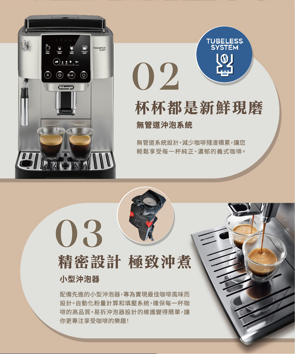 配備先進的小型沖泡器,專為實現最佳咖啡風味而