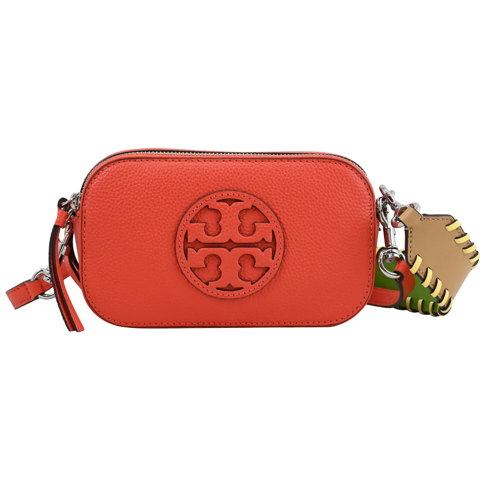 TORY BURCH 經典雙T LOGO荔枝皮革雙背帶雙層相