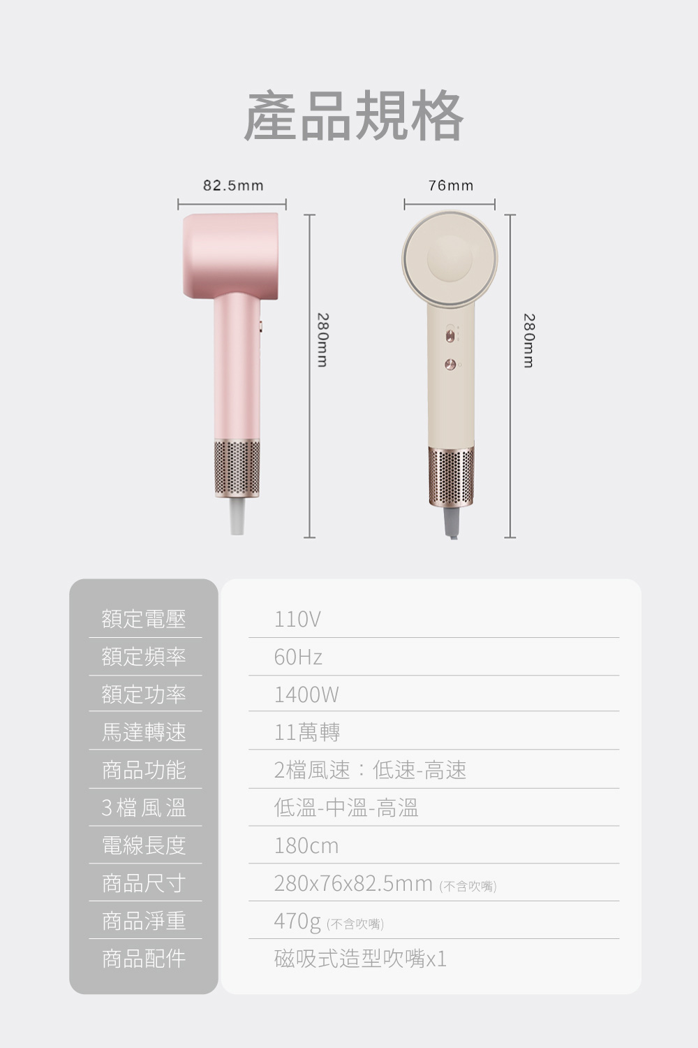 280x76x82.5mm 不含吹嘴