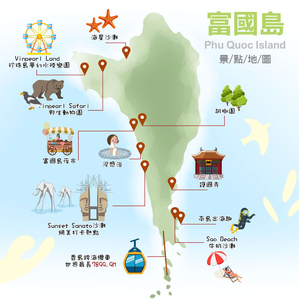 喜鴻假期 【富國島輕旅５日】珍珠樂園海龜水族館、大世界貢多拉