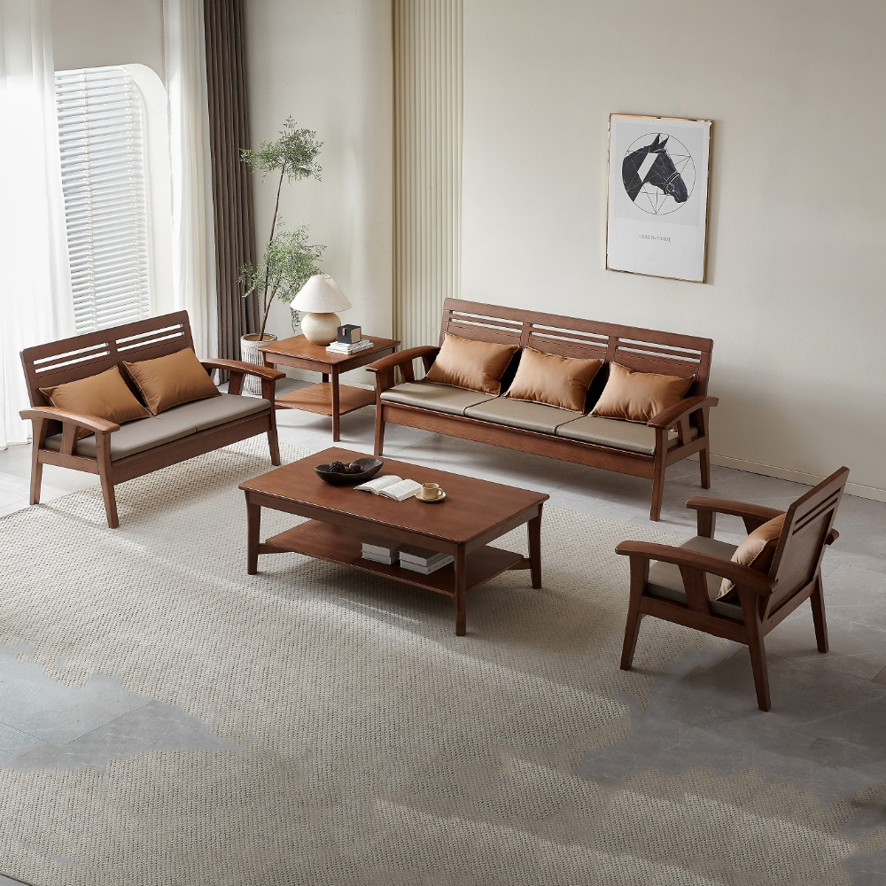 MUNA 家居 108型實木組椅/全組(沙發 實木 三人座 