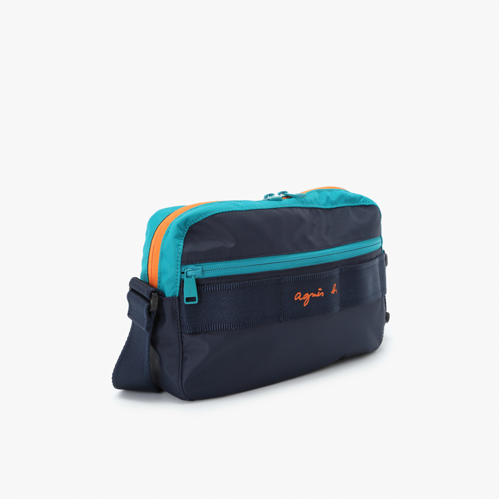 agnes b. Voyage 子母雙色斜背包(藍色) 推薦