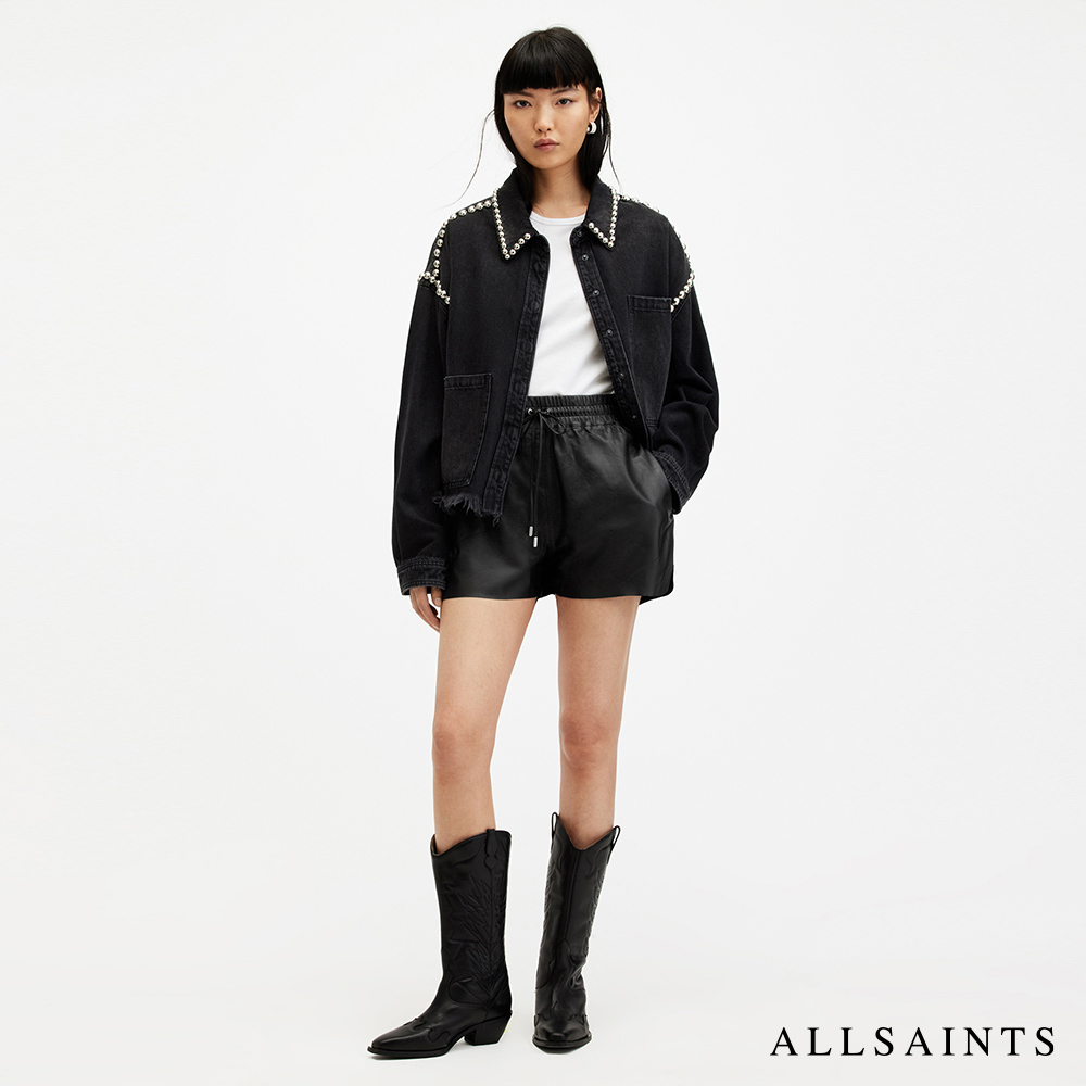 ALLSAINTS SHANA 羊皮鬆緊短褲皮褲 WL075