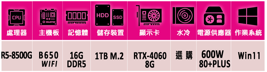 微星平台 R5六核 RTX 4060 2X Win11{白驍