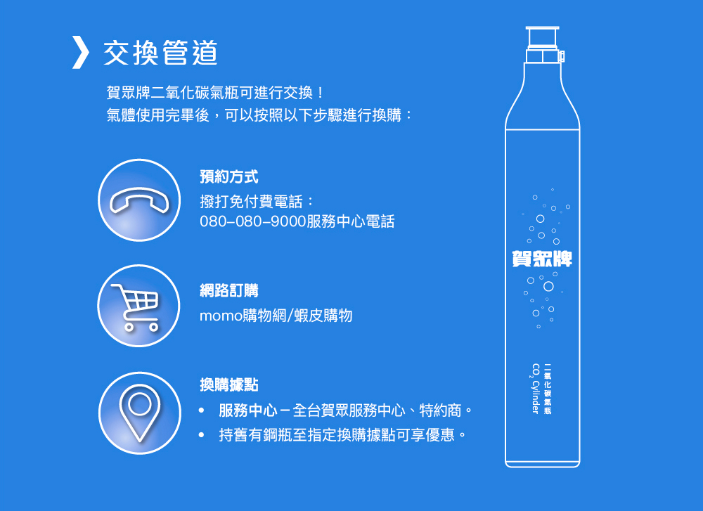 氣體使用完畢後,可以按照以下步驟進行換購