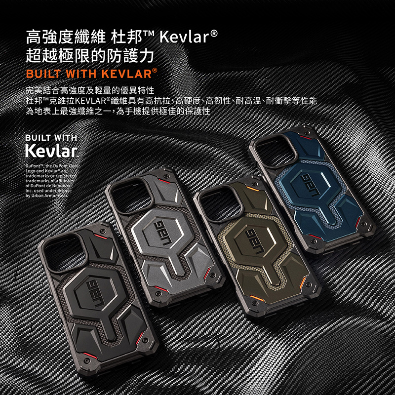 高強度纖維 杜邦 Kevlar 超越極限的防護力 完美結合高強度及輕量的優異特性 杜邦克維拉KEVLAR纖維具有高抗拉、高硬度、高韌性、耐高溫、耐衝擊等性能 為地表上最強纖維之一,為手機提供極佳的保護性 