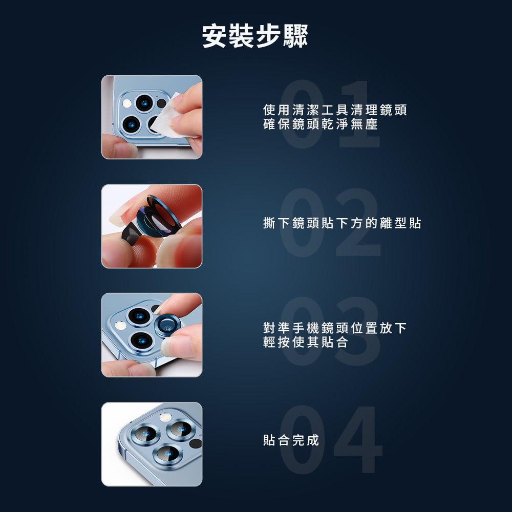 撕下鏡頭貼下方的離型貼