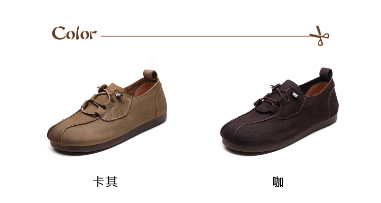 Vecchio 真皮便鞋 平底便鞋/全真皮頭層牛皮彈力束帶平