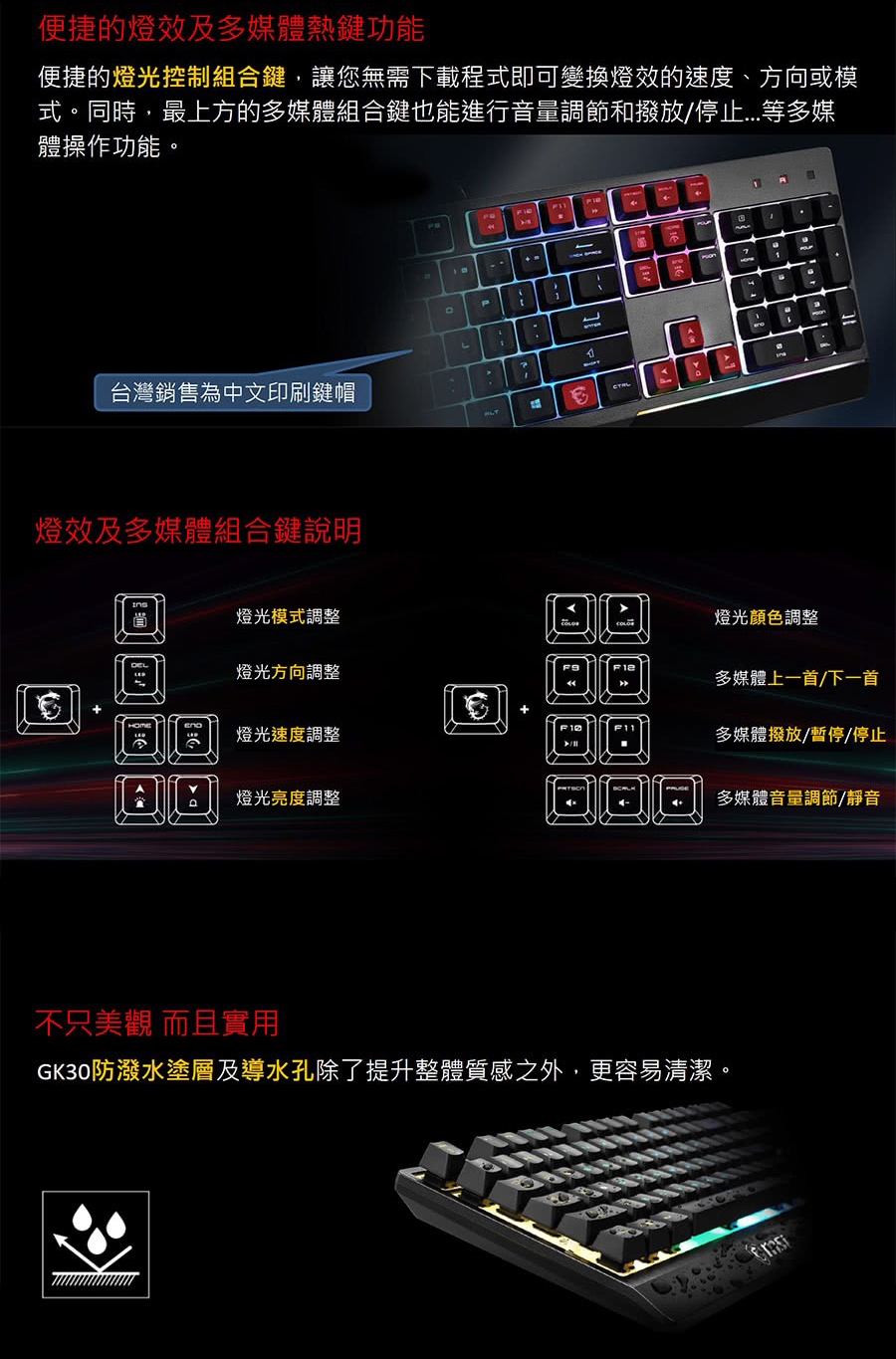 MSI 微星 VIGOR GK30 電競鍵盤折扣推薦