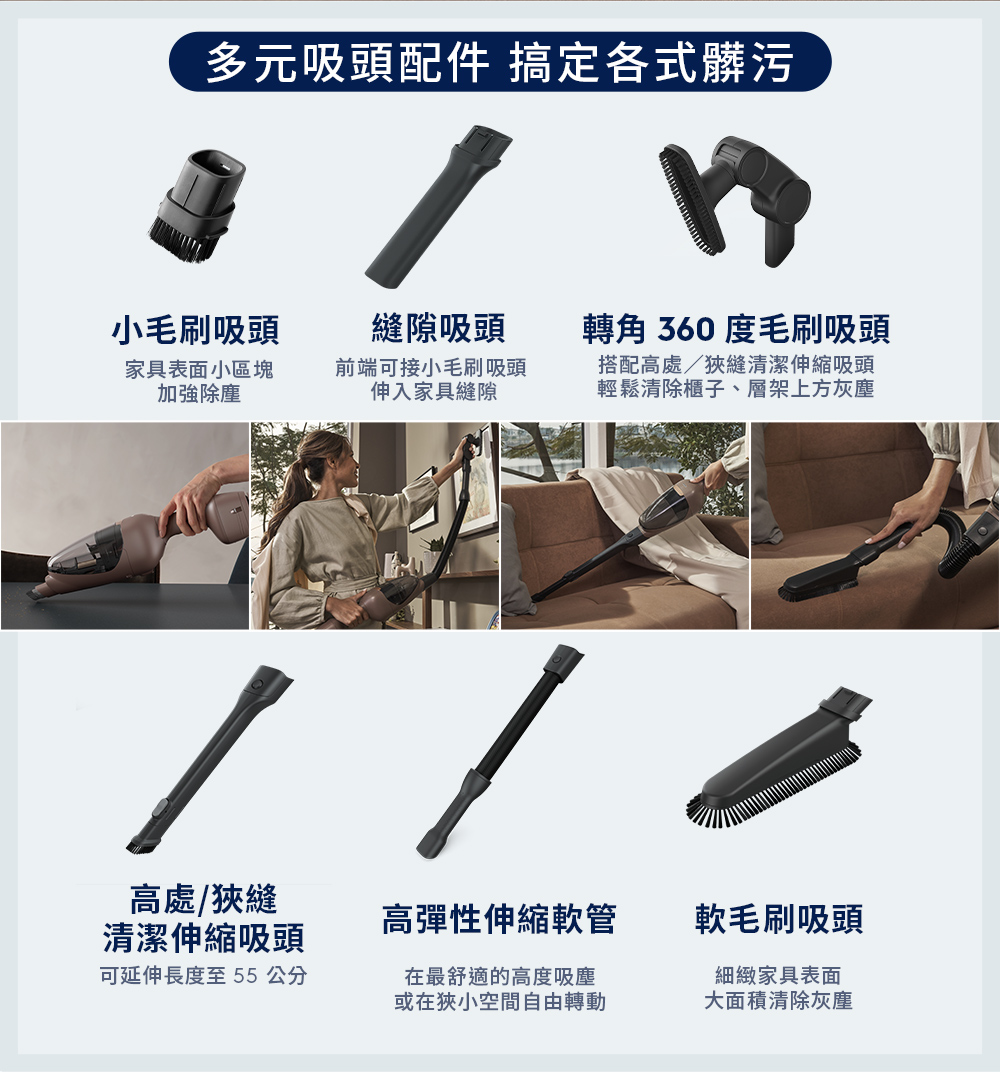 多元吸頭配件 搞定各式髒污